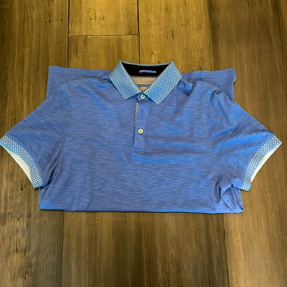 Men's Ted Baker London Polo Shirt - Size 3 (Medium) - Blue - Picture 4 of 5